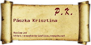 Pászka Krisztina névjegykártya