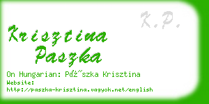 krisztina paszka business card